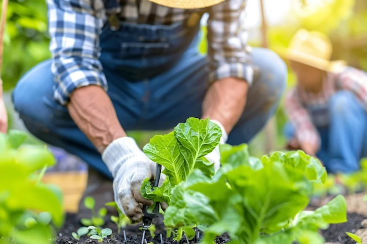hands examining young seedlings pest prevention greenhouse