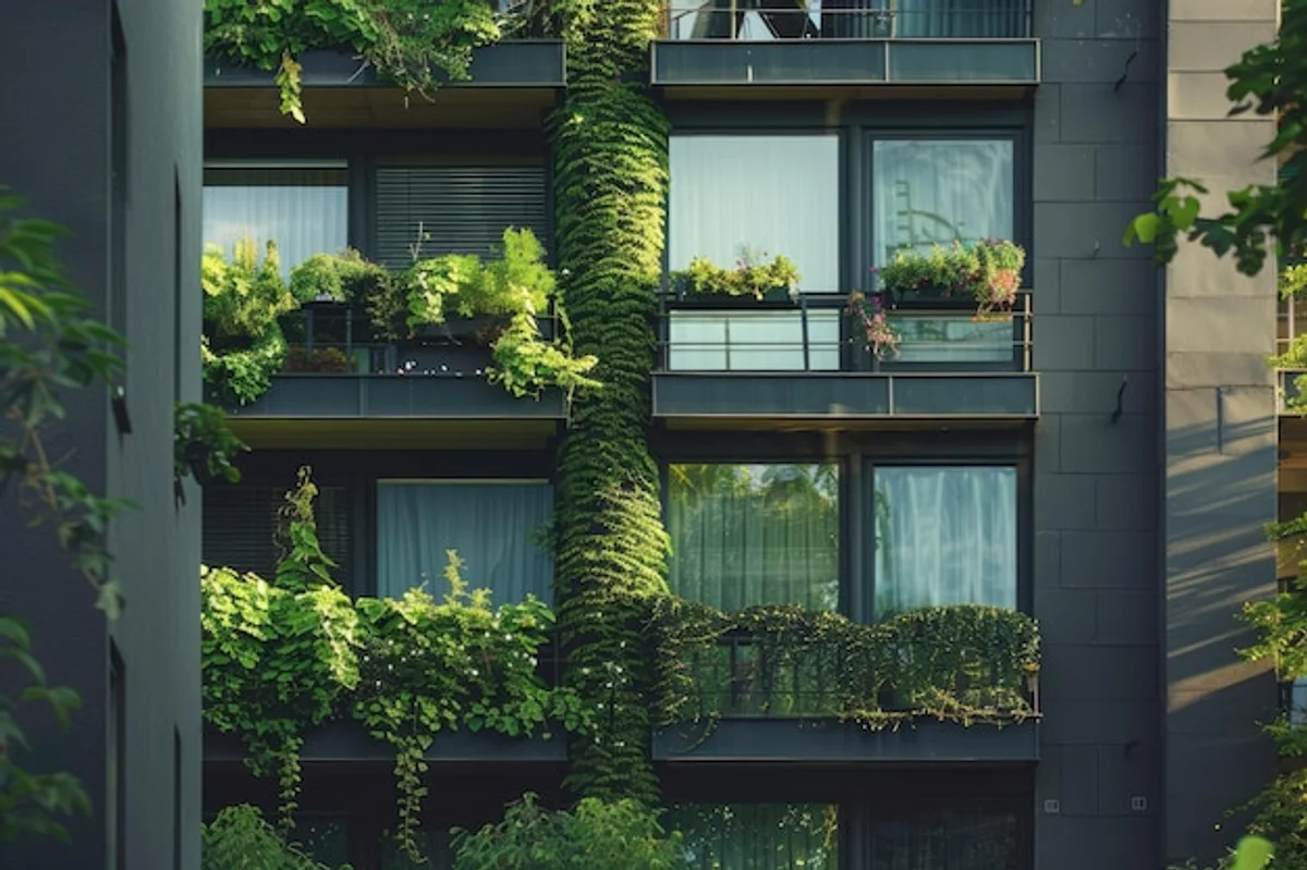 modern vertical garden in urban apartment Germany