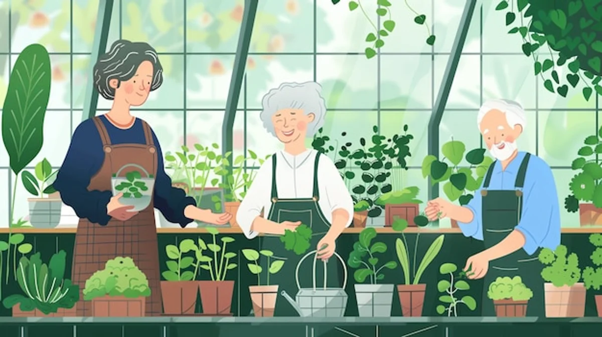 elderly urban balcony vegetable garden