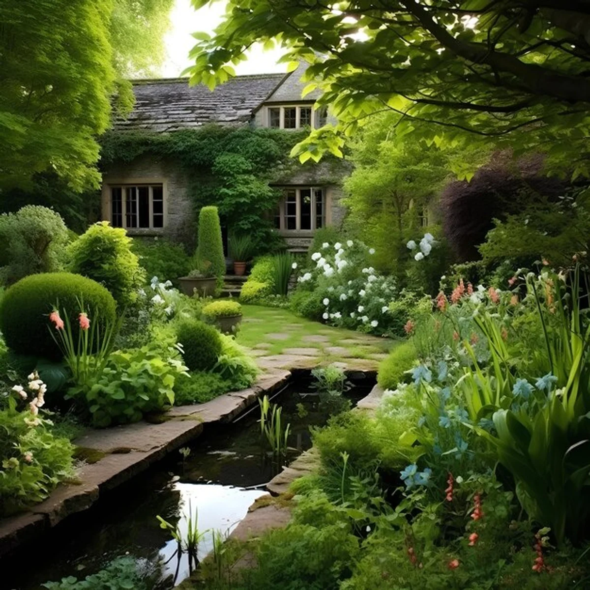small garden pond creative German backyard