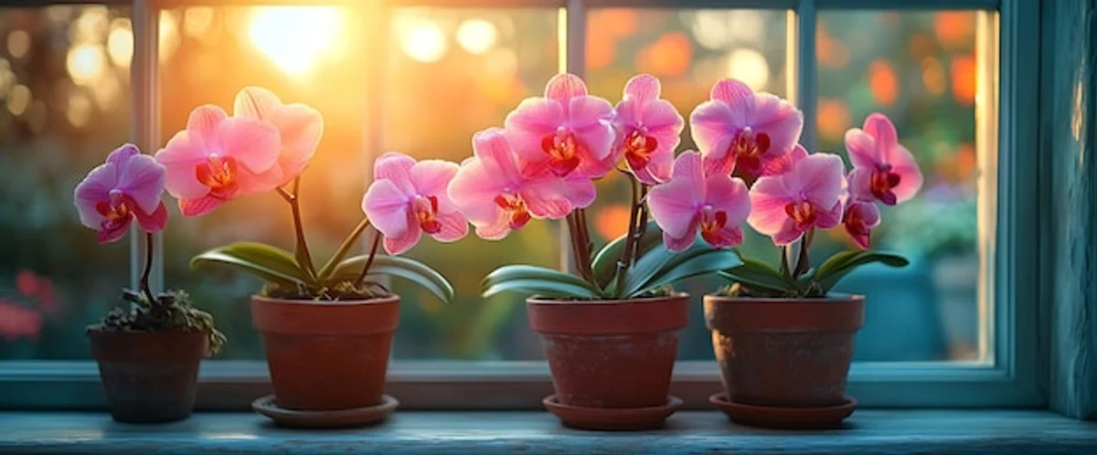 orchid window sill sun minimal