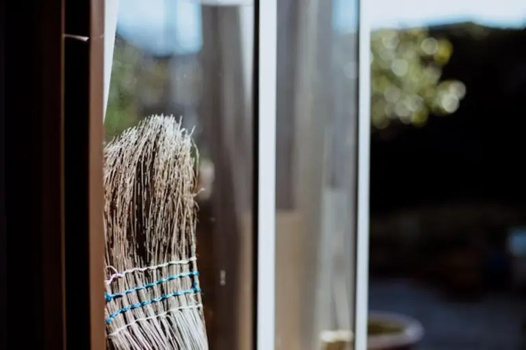 greenhouse glass cleaning close up