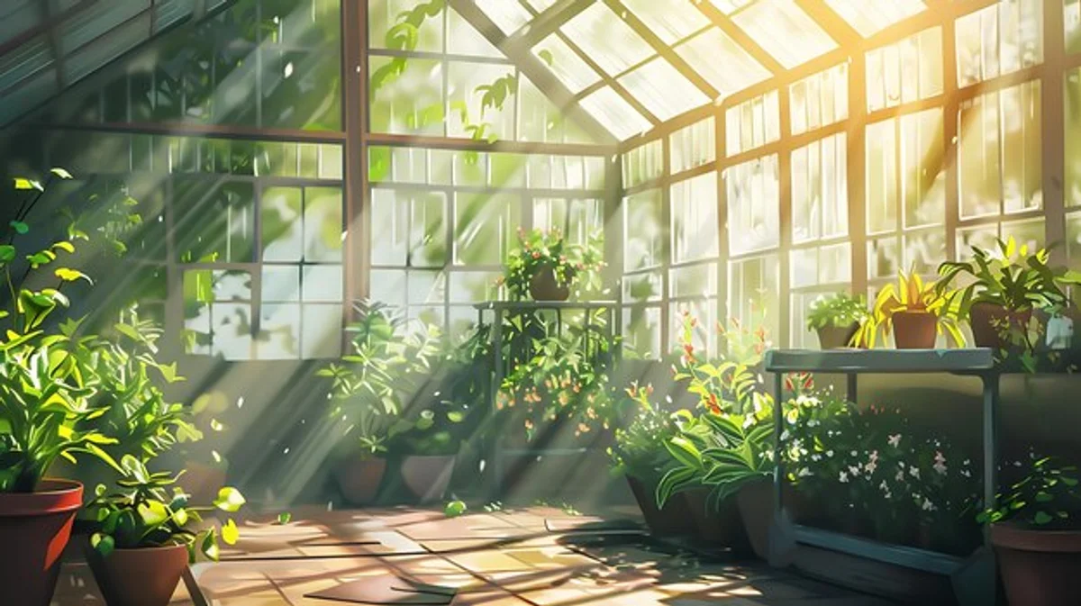 clean greenhouse glass sunny garden