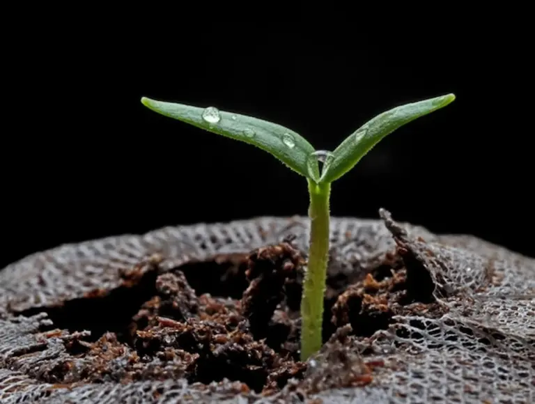 eggshell fertilizer closeup seedlings