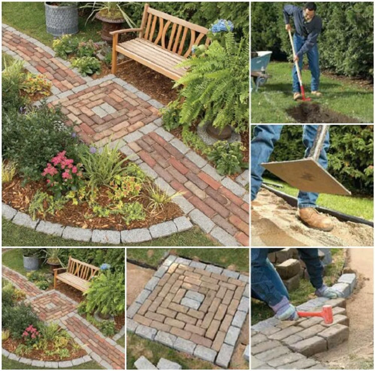upcycling old bricks in garden patio germany