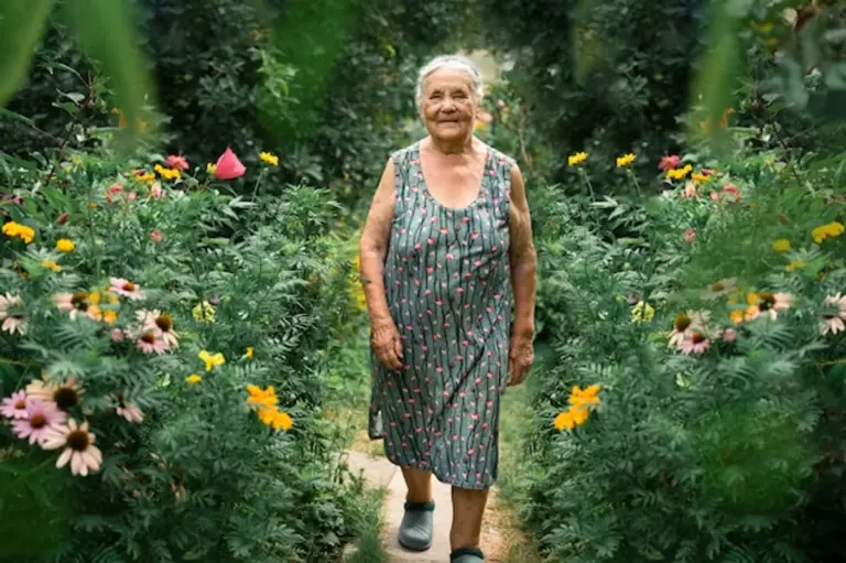 lightweight greenhouse elderly gardener summer