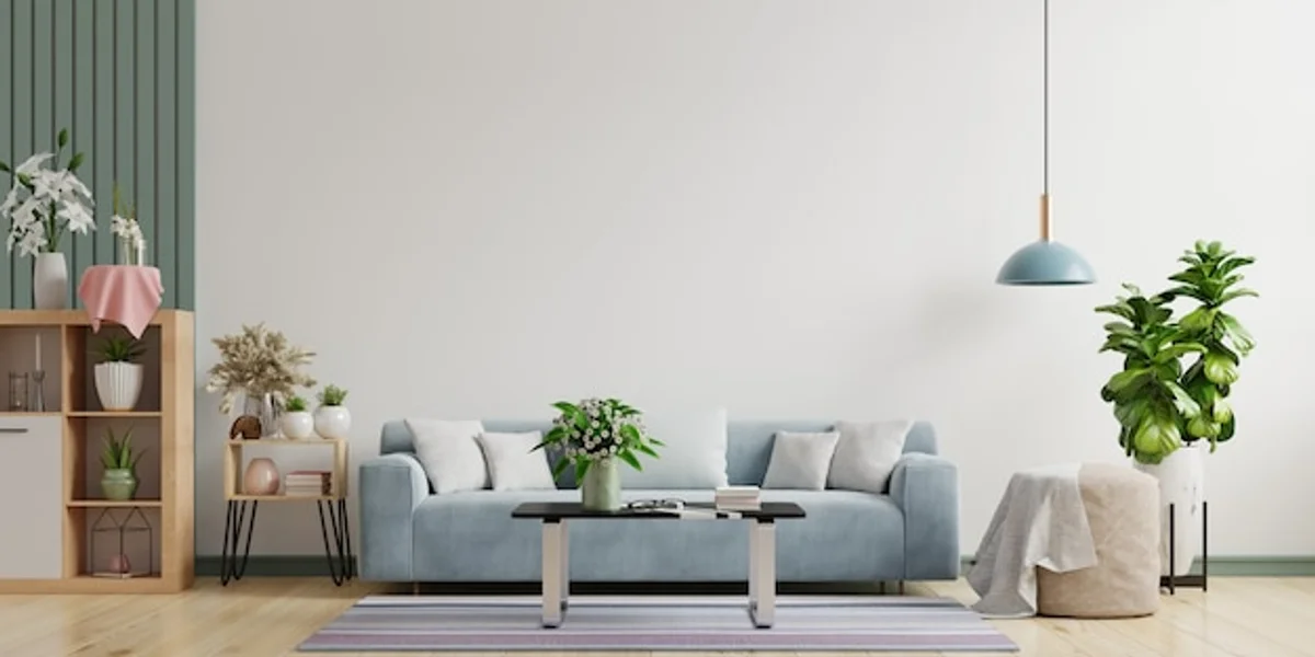 modern small apartment interior minimal green plants
