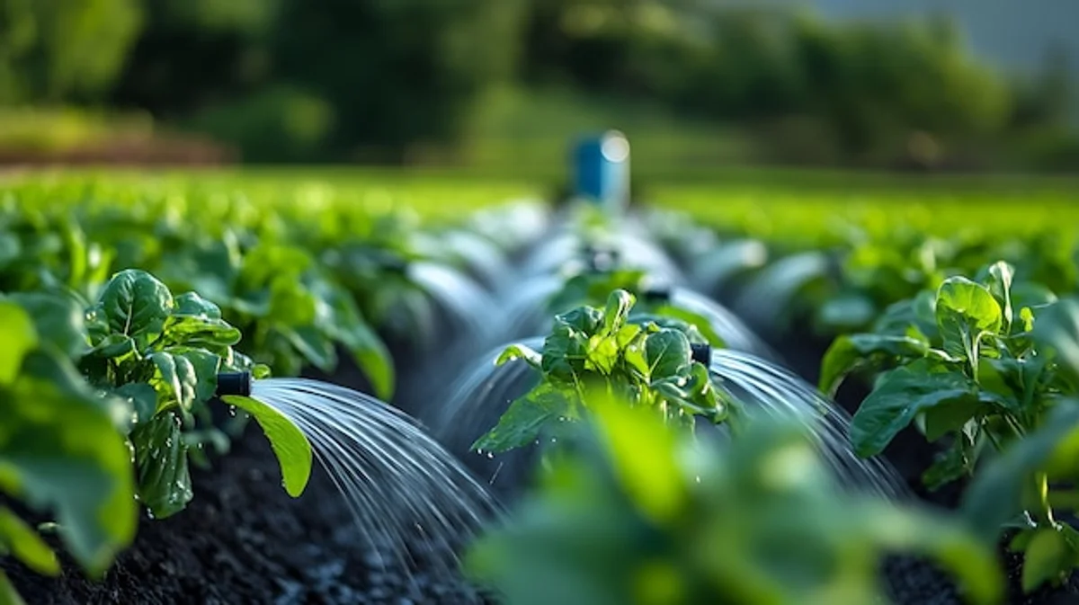 morning watering vegetable garden dew germany