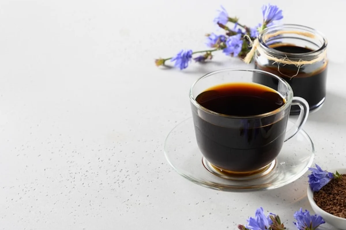close up of lavender flowers with coffee grounds at roots