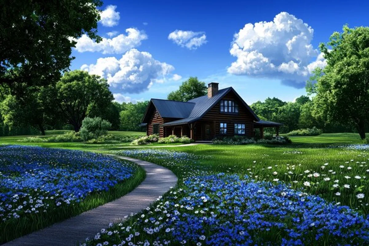 wildflower meadow in German residential garden
