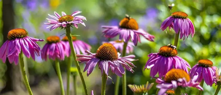 vibrant german native garden flowers busy bees