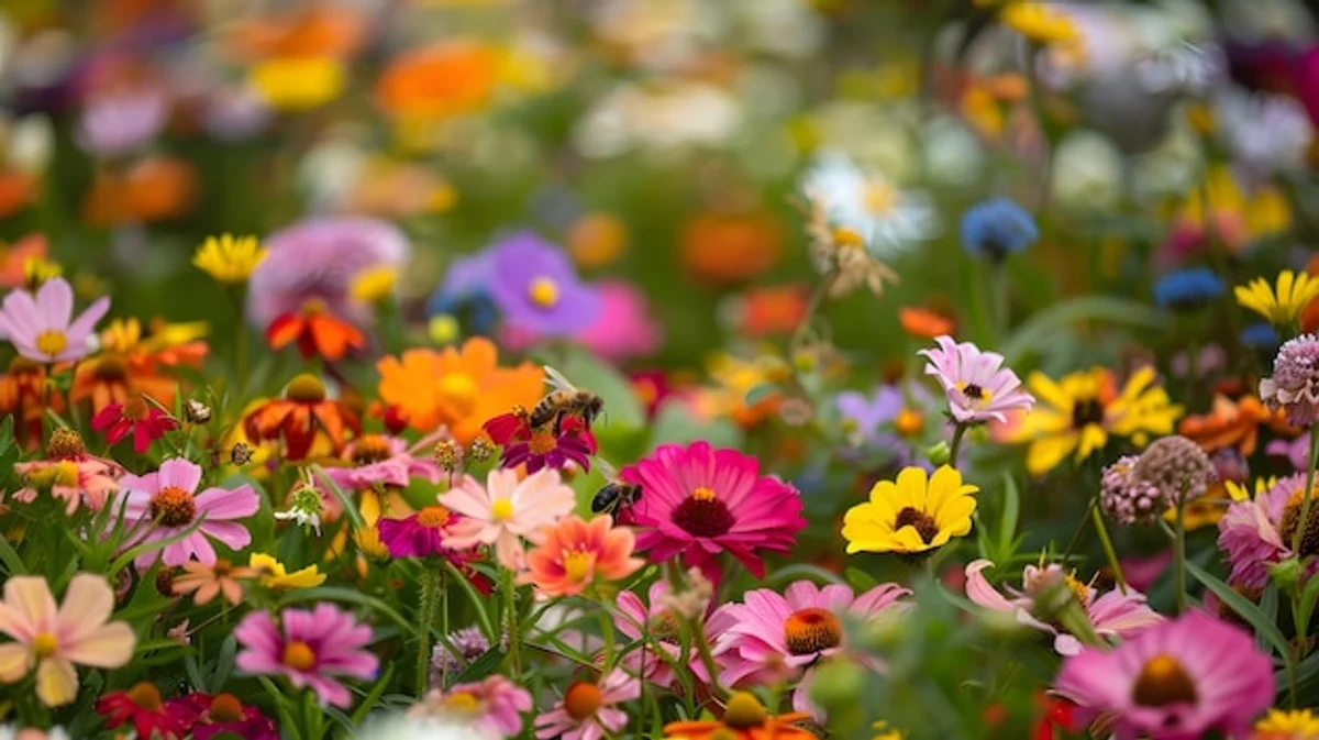 bee friendly garden colorful flowers