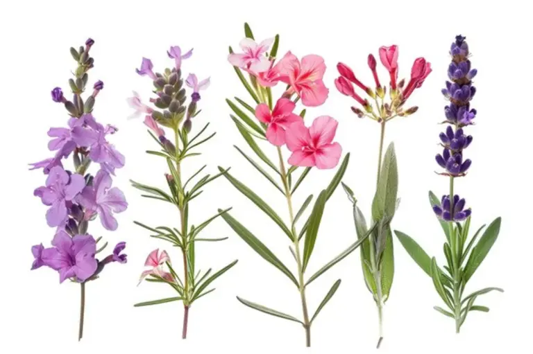 rose lavender blooming together comparison