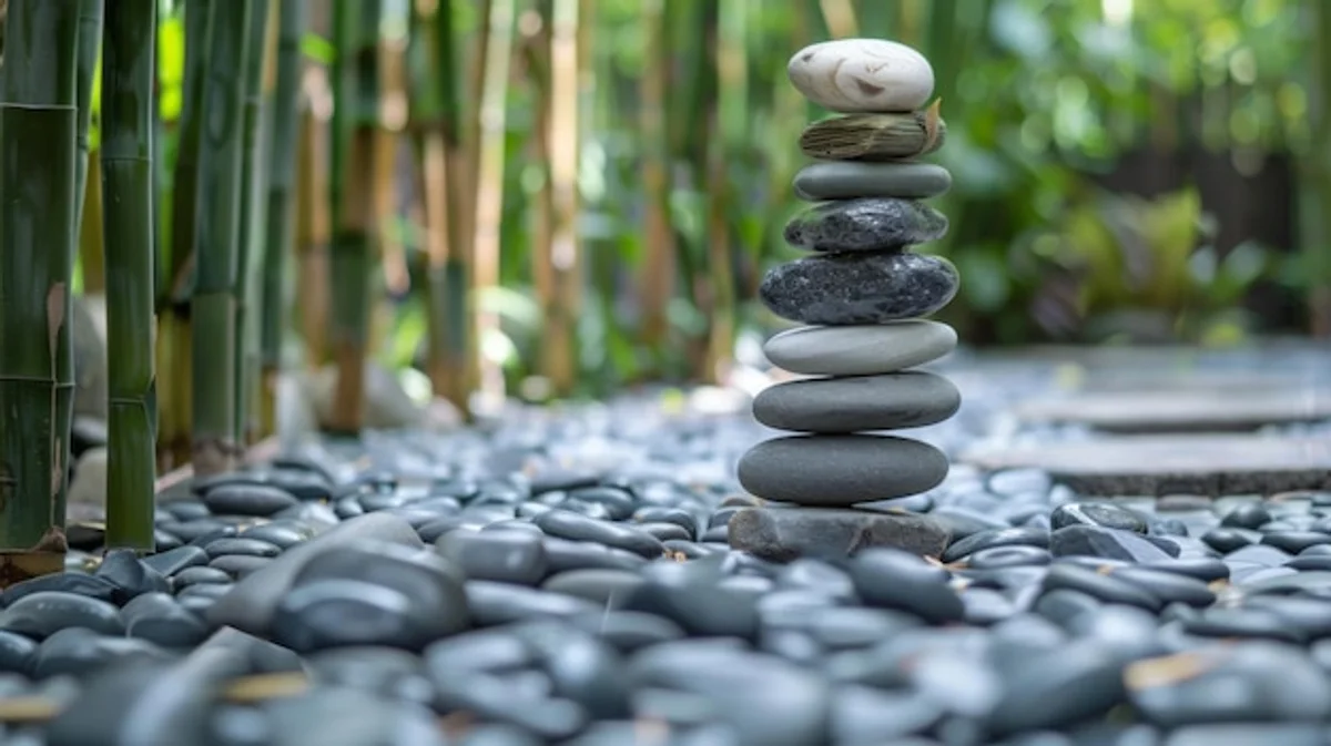 feng shui garden detail circle lawn path
