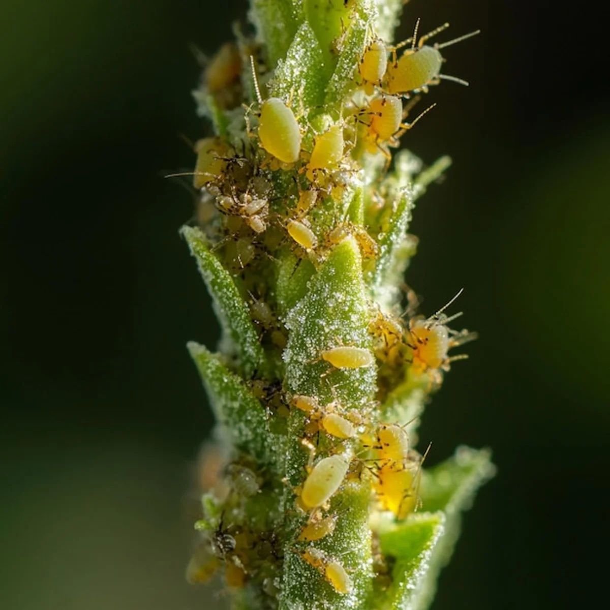 aphids infestation plant macro ladybug natural control