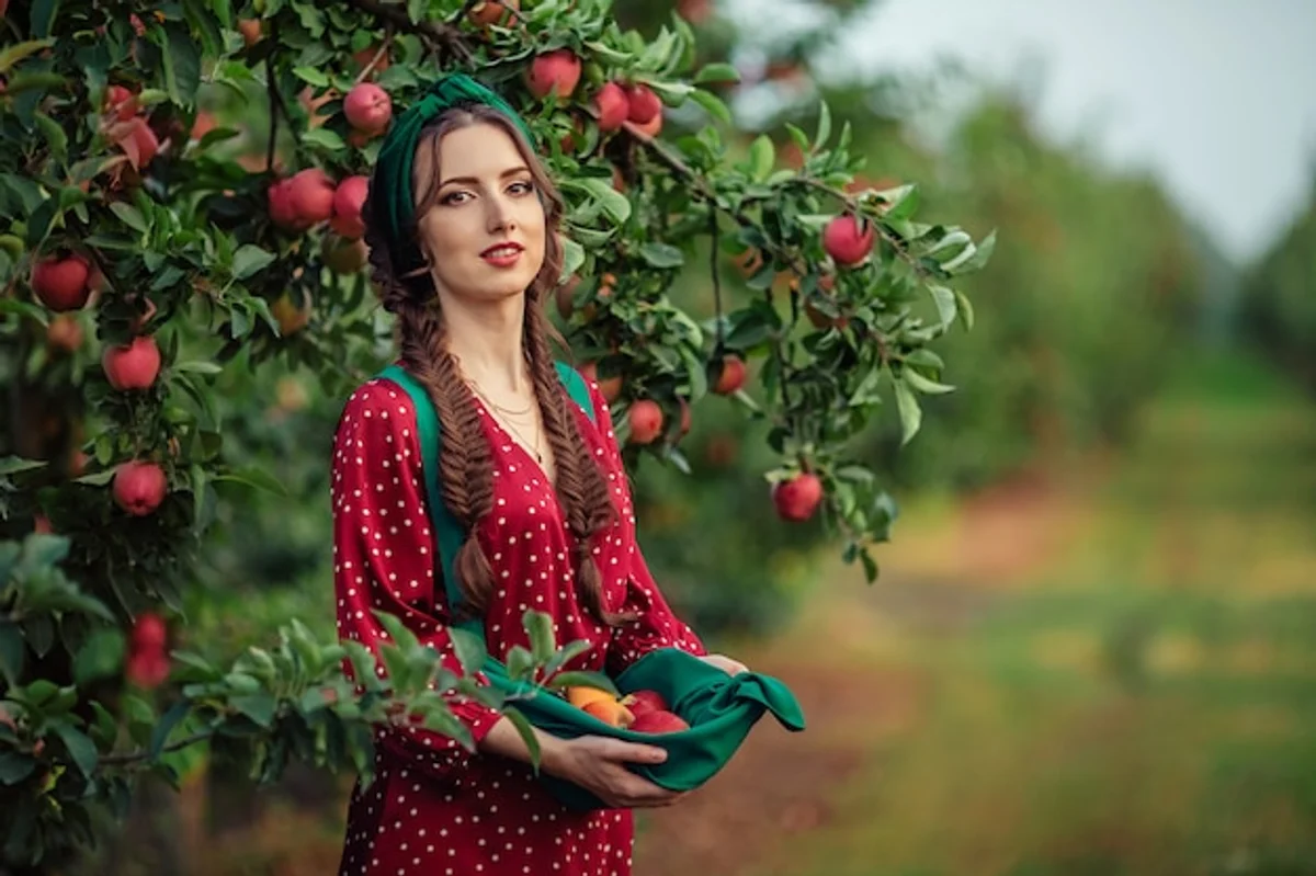 healthy organic apple trees in german garden
