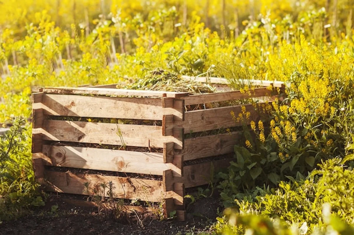 homemade compost heap garden Germany