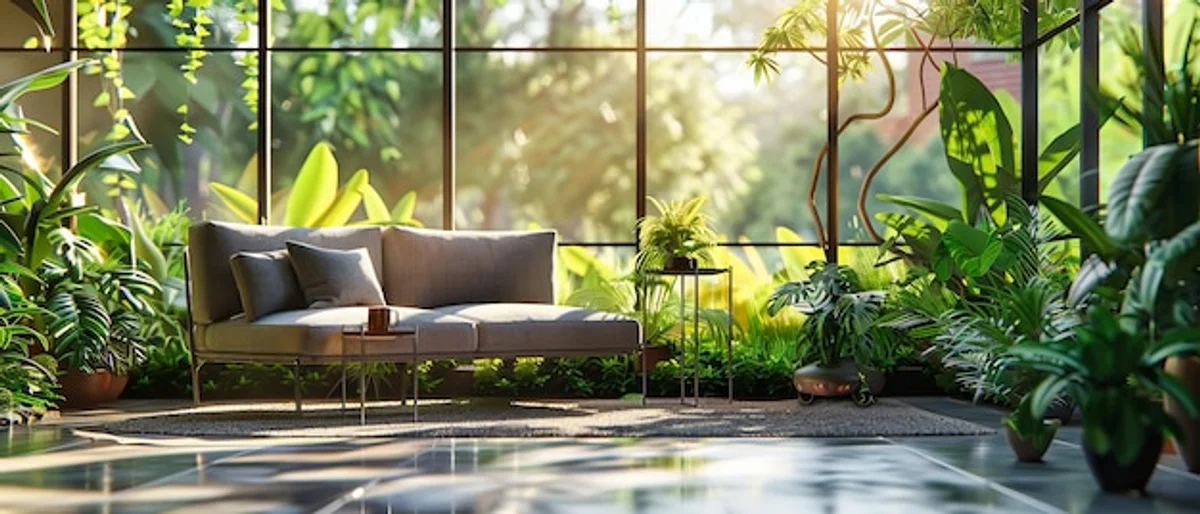 garden seating area sunny cozy modern design