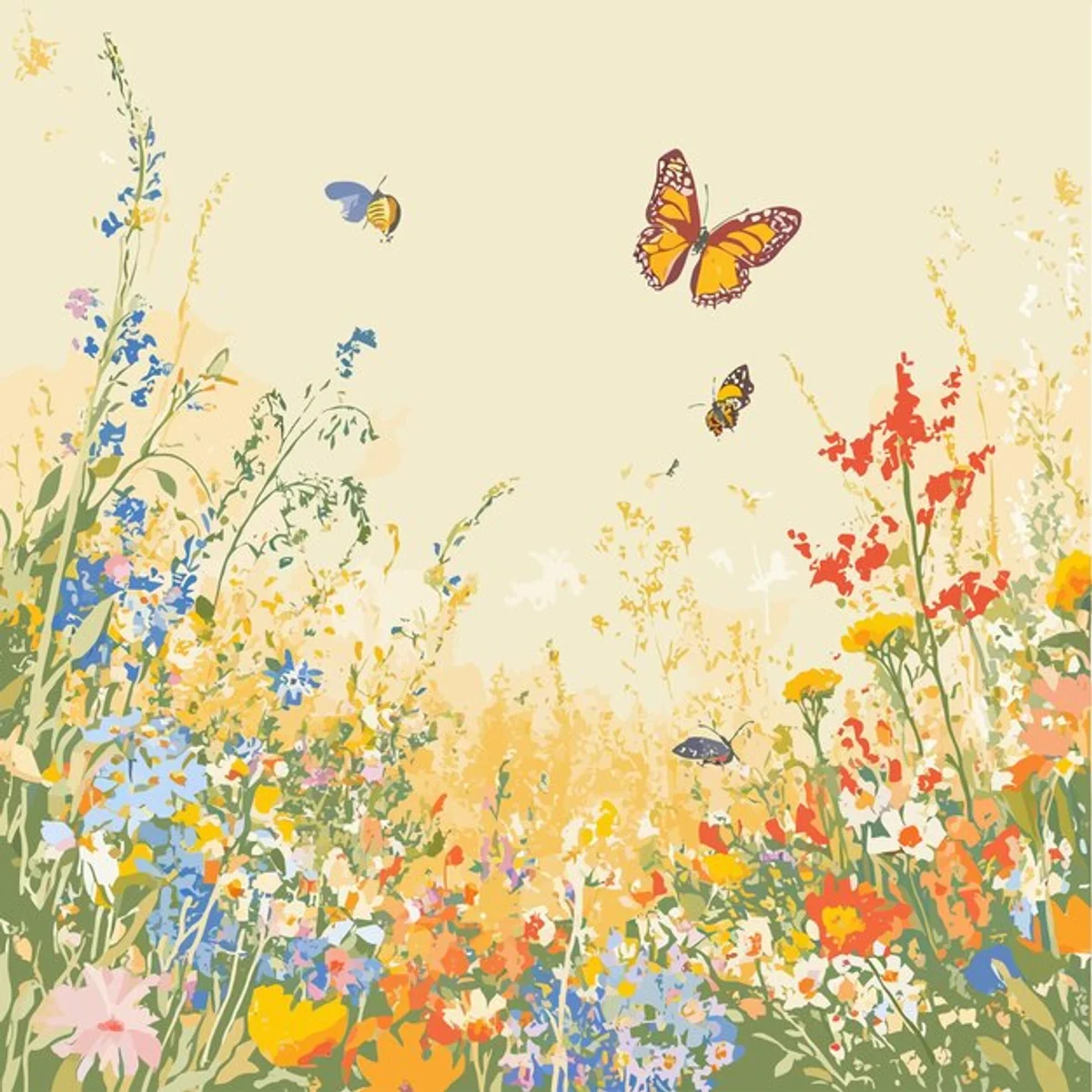 wildflower meadow with insects