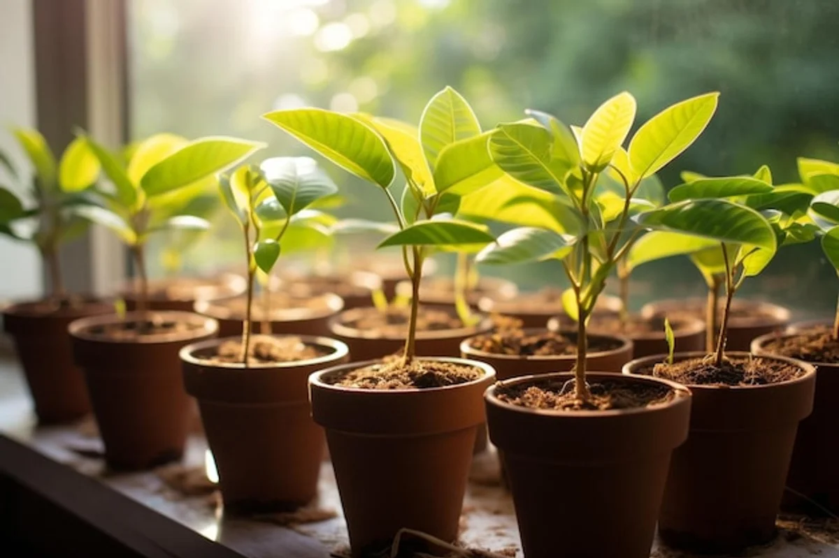 citrus peels on potted plants indoor closeup