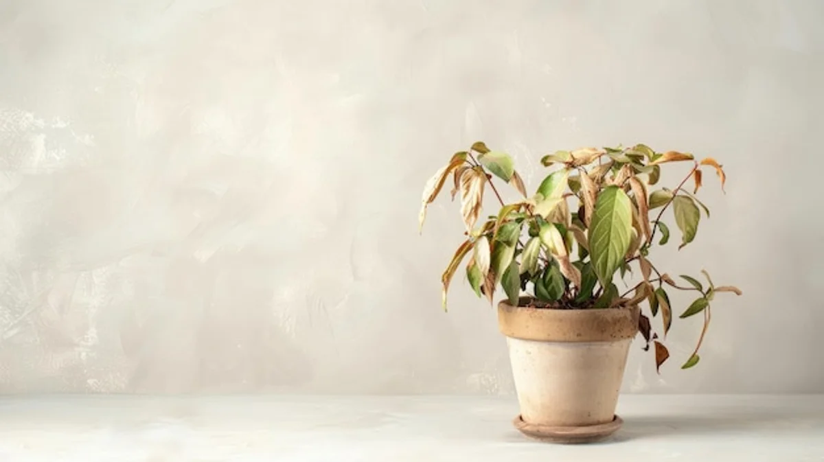 indoor plant wilted living room