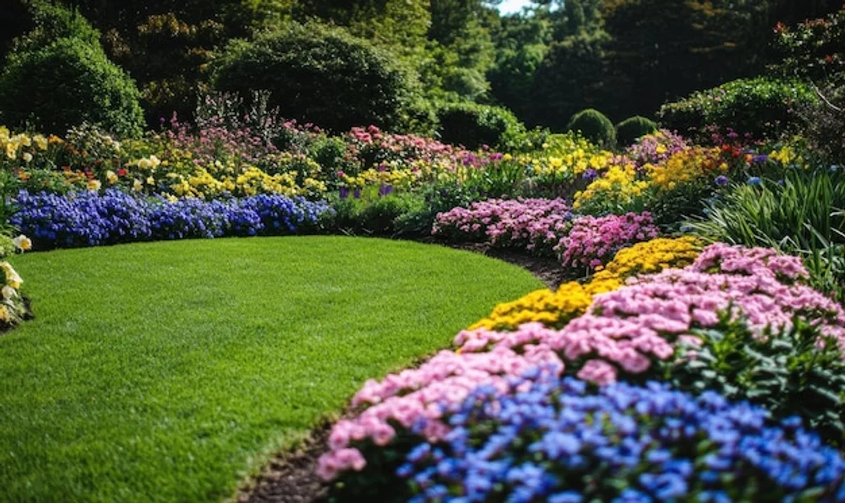 colorful low maintenance perennial garden for seniors