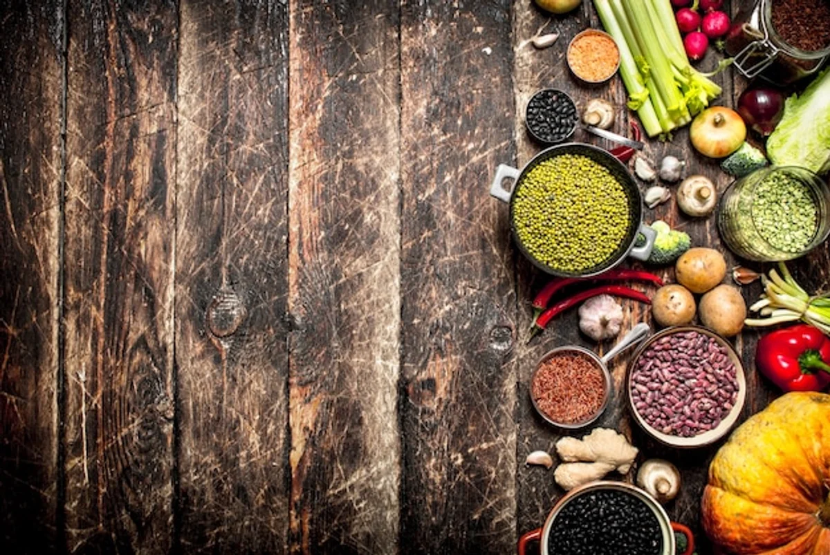 old vegetable seeds on table