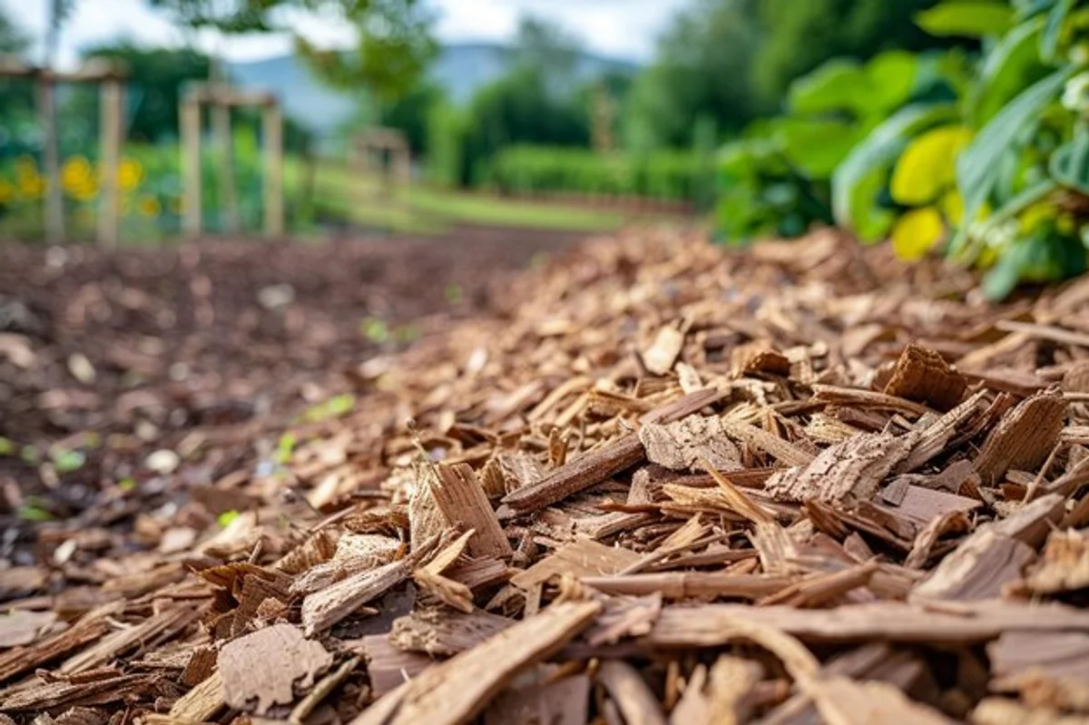 herbs mulching sustainable garden close up