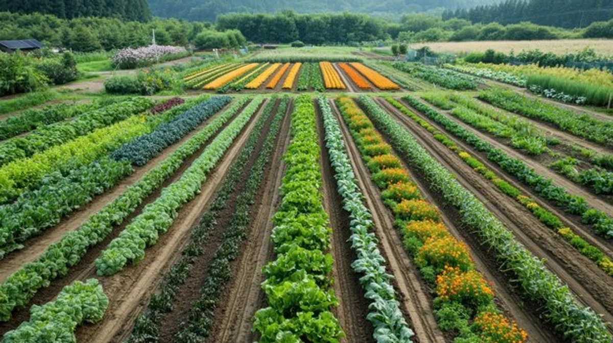 diverse vegetables growing greenhouse crop rotation