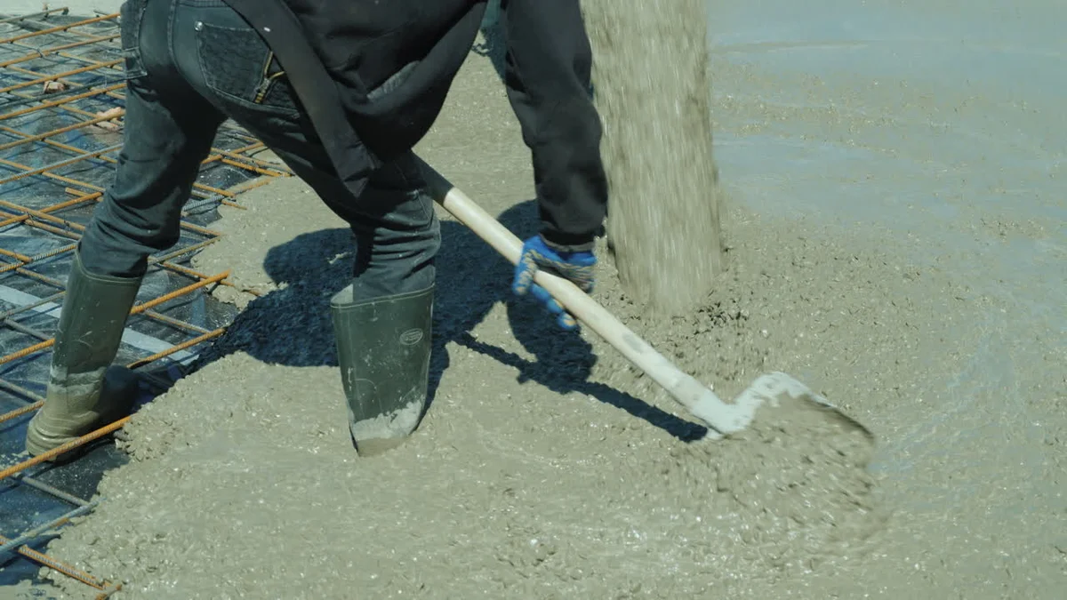 hand mixing indoor plant soil winter