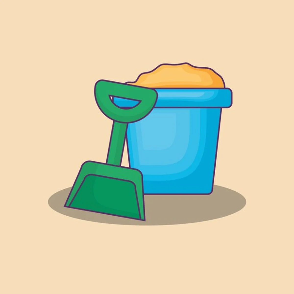 bucket with sand and shovel maintenance