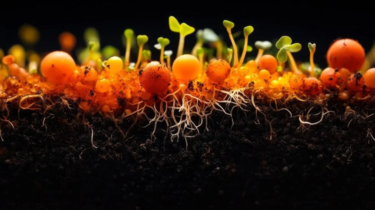 seedlings with mold on soil close up