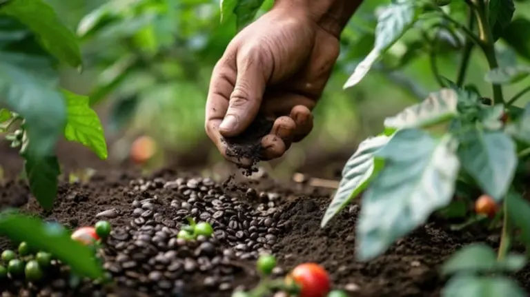 coffee grounds fertilizer tomatoes garden