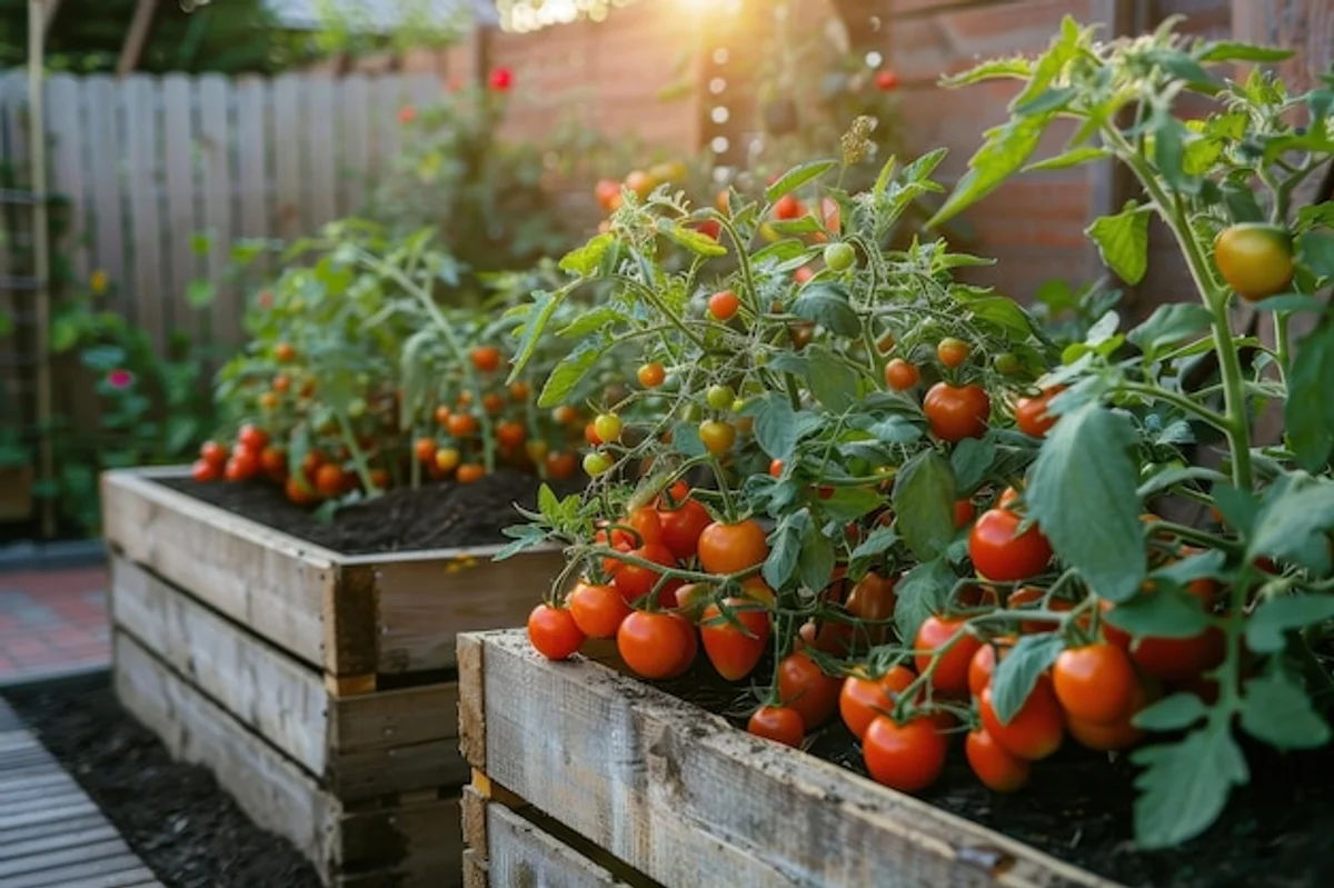fresh tomato plants thriving in urban garden sustainable fertilizer