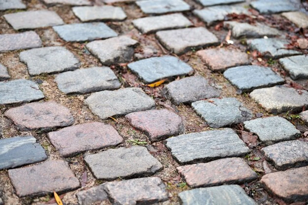 old brick garden path close up Germany