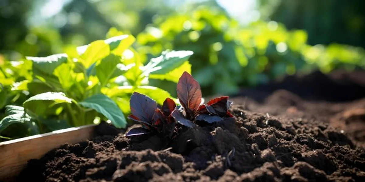 organic bio fertilizer pile in garden