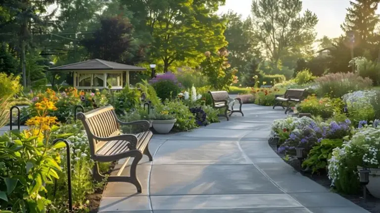 accessible garden paths and raised beds for elderly