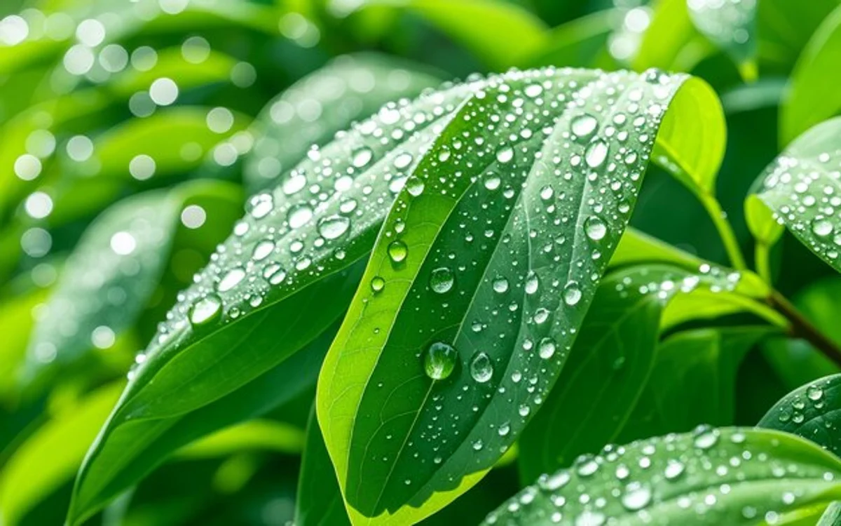 deep green healthy summer lawn morning
