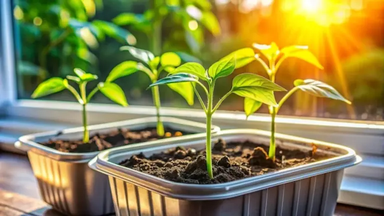 homegrown vegetable seedlings windowsill spring
