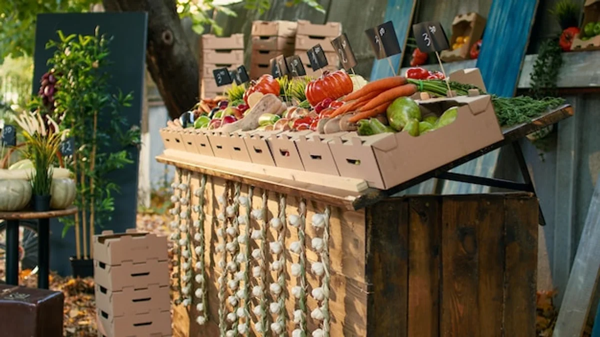 local organic seedlings market stand Germany