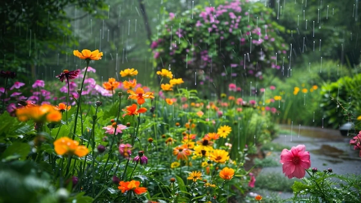 natural flower rain protection garden