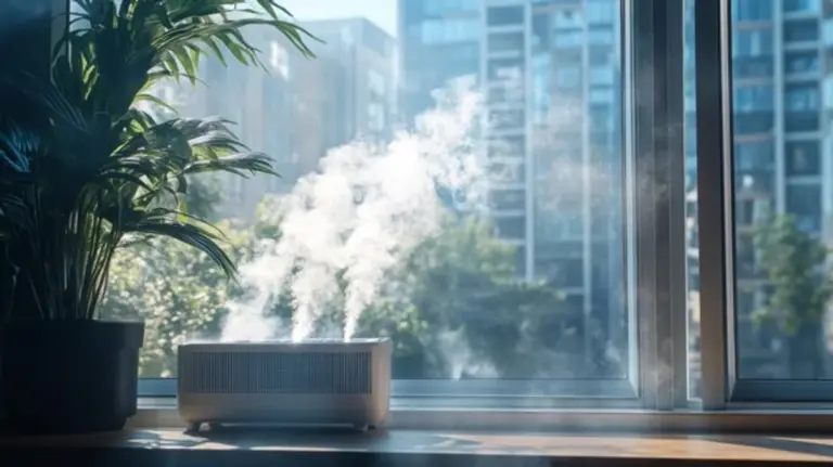 indoor air purifying plants in modern apartment, green urban lifestyle