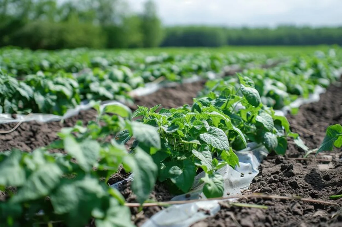 potato planting depth garden closeup