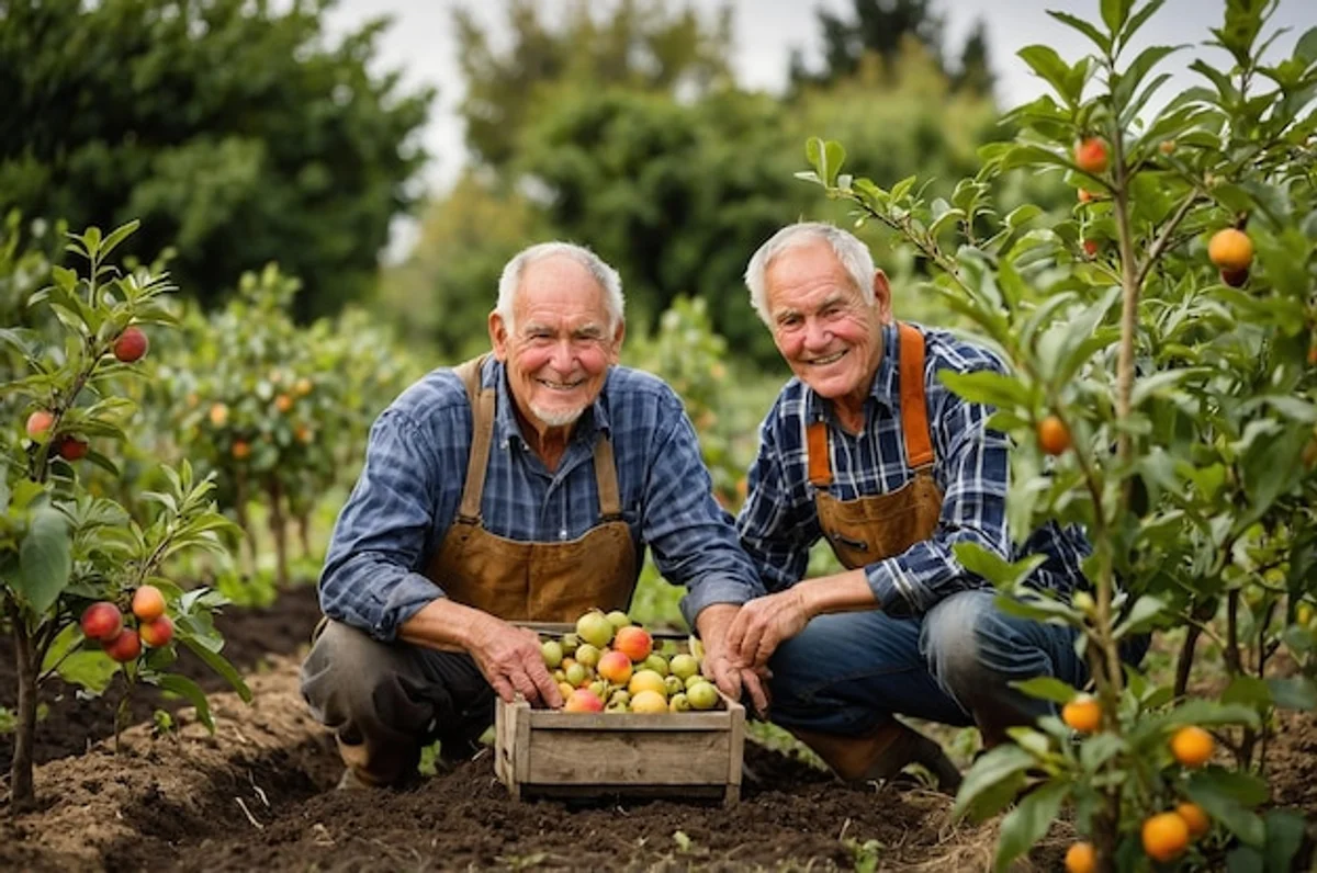 senior gardening fruit trees
